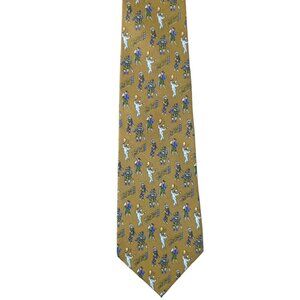 Salvatore Ferragamo Men Dancing Print Pattern Silk Tie 3.75"